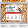 Close-up of a dog-friendly meal kit with labeled ingredients and portion sizes.