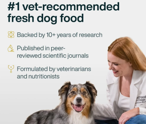 Transparent packaging showing labeled ingredients and nutrition facts for Just Food for Dogs.